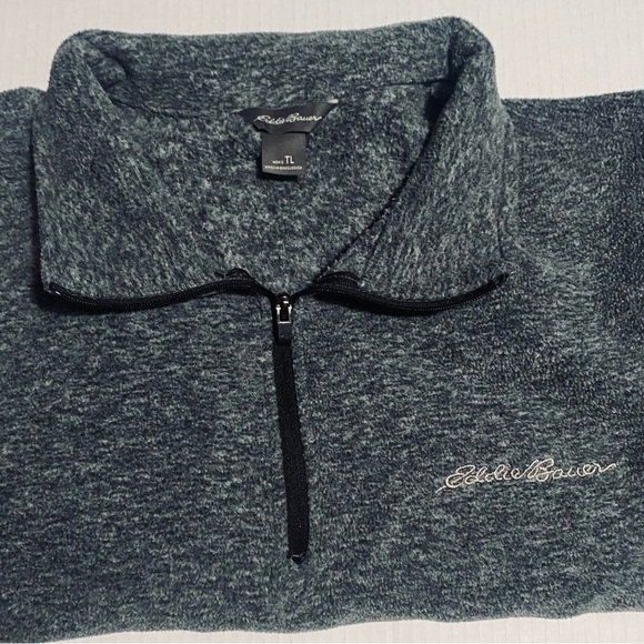 Eddie Bauer Blue Zip Up Sweater with Stand-Up Collar - Picture 4 of 7